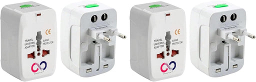 Universal Travel Adapter Pack of 2, International Plug Adaptor for Worldwide Compatibility for Easy Charging, Lightweight and Compact, Ideal for International Travel - Pack of 4