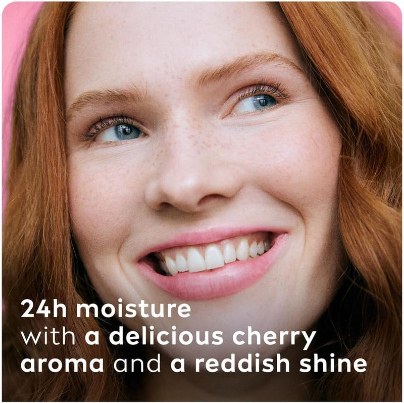 Cherry Shine Lip Balm, 24H Melt-In Moisture, with Shea Butter and Natural Oils Enriched with Vitamins, with Natural Ingredients, Mineral Oil Free, Vegan, 4.8g