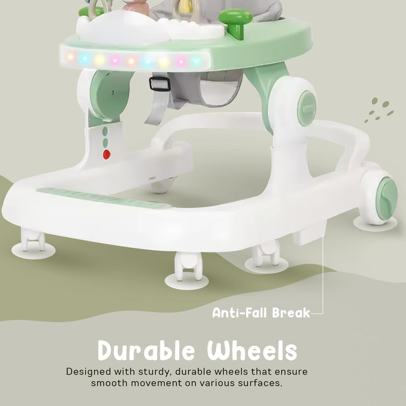 Baybee Berno 2 in 1 Baby Walker for Kids | Push Walker for Baby with 3 Adjustable Height, Lights & Musical | Baby Boy Girl 6 to 18 Months (Blue)