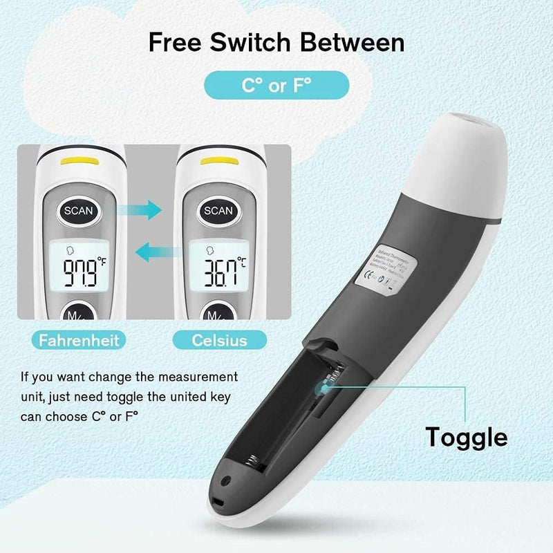 SKY-TOUCH Digital Infrared Thermometer for Forehead & Ear,Accurate Readings for All Ages,with LCD Display, Fever Alarm & Memory Recall Hygienic for Home & Travel