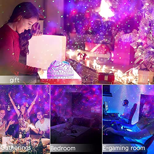 Dinosaur Egg Galaxy Star LED Projector Light with Wireless Music Player, Night Light with White Noise, Nebula, Timer & Remote Control Best Gift & Decoration for Children's and Adults' Bedroom