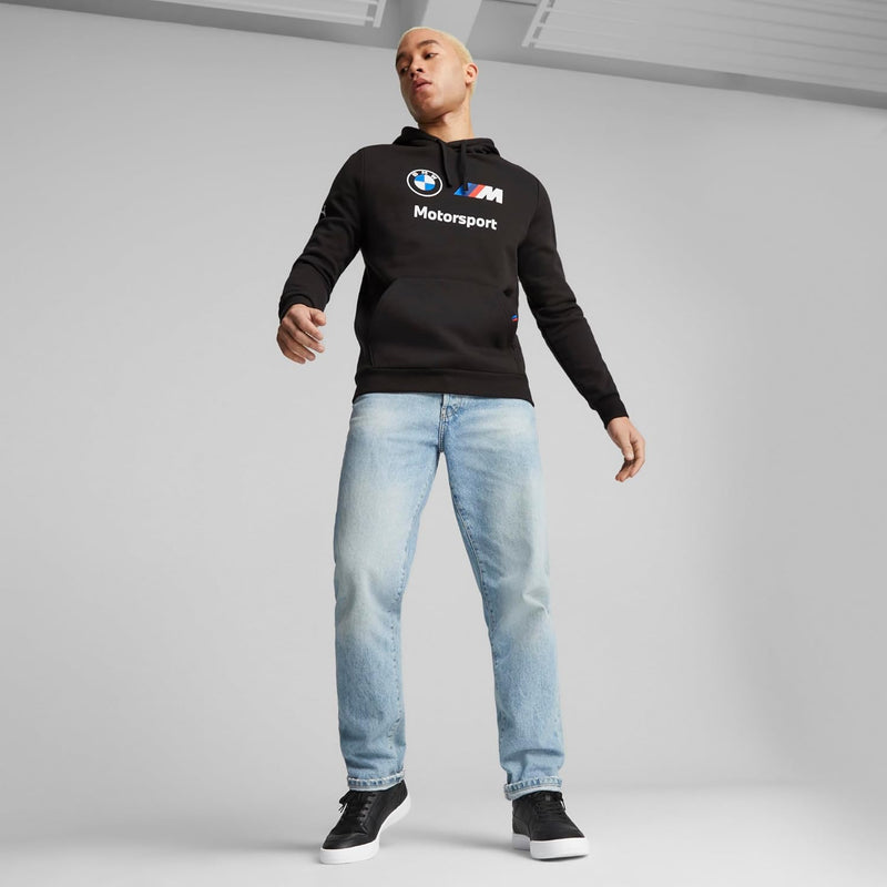 mens Bmw M Motorsport Essentials Fleece Hoodie Hooded Sweatshirt - Black