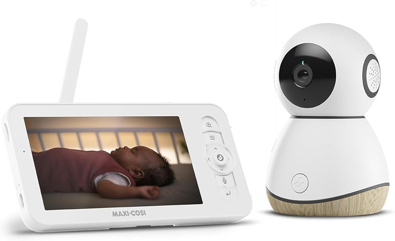 Maxi-Cosi See Baby Monitor Pro with CryAssist AI Cry Translation, PTZ Technology, 2K HD Camera, Wireless, White, 2 Year Warranty