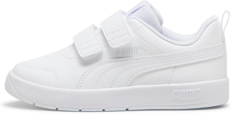 Courtflex unisex-child Low Boot - PUMA White-PUMA White-Silver Mist