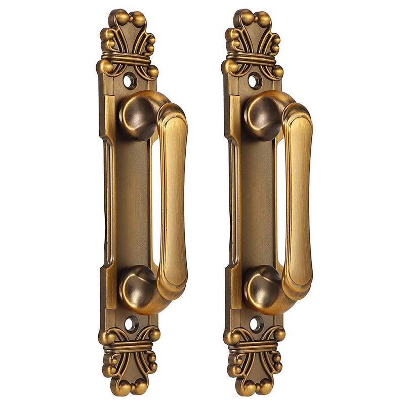 2Pcs/Set European Style Door Handle, Antique Door Pull Handle, Metal Sliding Door Handle for Cabinet Hardware Drawer Cupboard Accessory