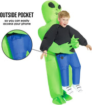 PINKE Kids Inflatable Alien Costume, Blow Up Alien Outfit for Children Halloween Prop Toy Cosplay Party Supplies, Halloween Costumes for Kids, One Size