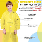 2 Pcs Children's raincoats Reusable Kids Rain Jacket Hooded Rain Poncho Kids Raincoat Rain Suit for Boys Girls - Yellow