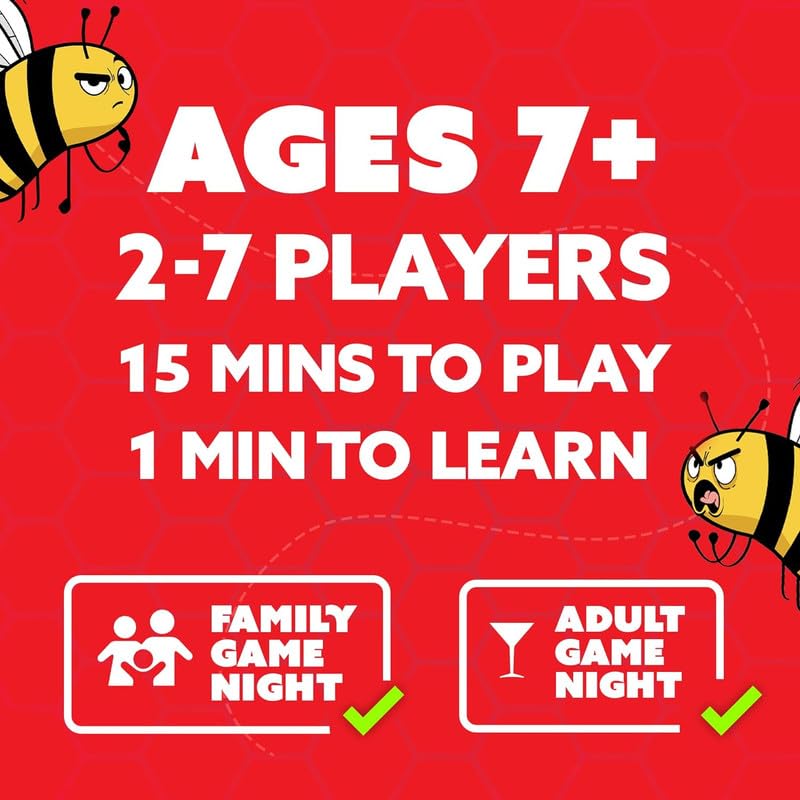 QUOKKA Don’t BEE Last - Fun Family Games - Card Games for Adults Teens & Kids - 15 Min, Ages 7+, 2-7 Players