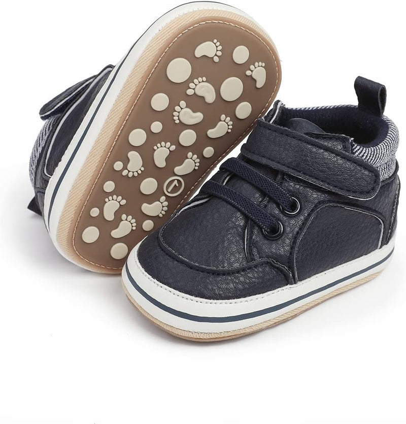 E-FAK Baby Shoes Boys Girls Infant Sneakers Non-Slip Rubber Sole Toddler Crib First Walker Shoes