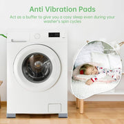 AMERTEER 4Pcs Anti Vibration Pads For Washer Dryer, Washing Machine Foot Pads Support Stand Mat Non Slip Shock And Noise Cancelling Mat For Washer And Dryer Machine Support Protects Pedestals Set of 4