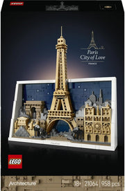 Architecture Paris City of Love - DIY Miniature Model Kit for Adults - Home Decor 3D Wall Art w/Iconic Parisian Landmarks Incl. Eiffel Tower - Gift Idea - 21064