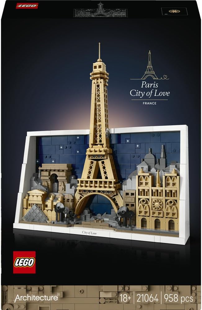 Architecture Paris City of Love - DIY Miniature Model Kit for Adults - Home Decor 3D Wall Art w/Iconic Parisian Landmarks Incl. Eiffel Tower - Gift Idea - 21064