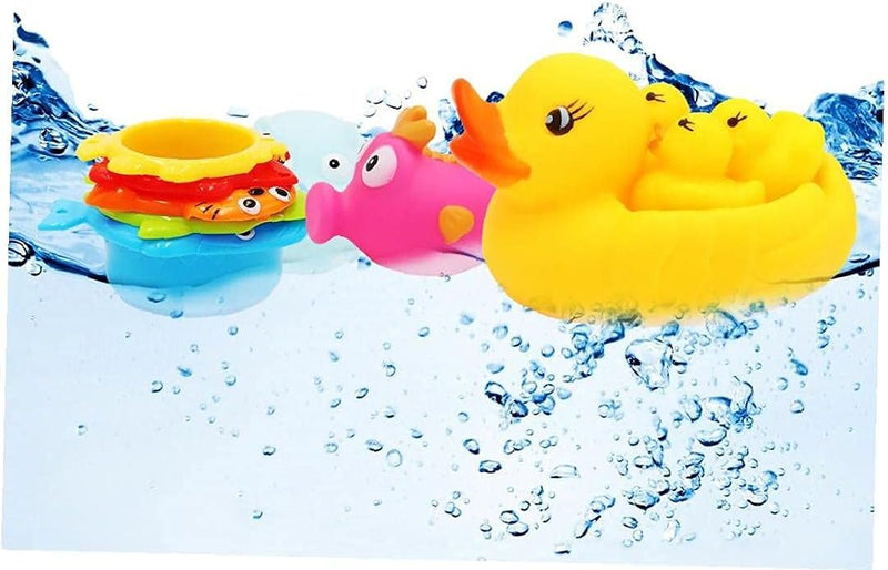 Baby Bathing Toys Rubber Float Squeeze Sound Wash Bath Swim Dive Play Animals Toy Water Tub Toys,10Pcs Marine Animal Toys for Baby Bath,Bath Toys