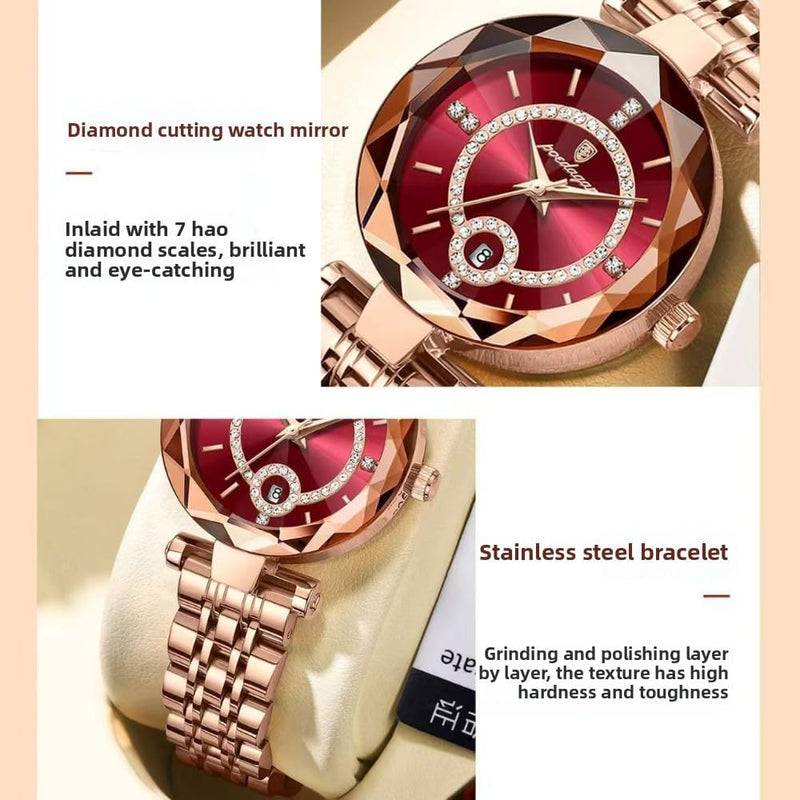 Ladies' wristwatches, quartz wristwatches for girls, luminous hour hands, water-resistant, ultra-thin, suitable for casual commuting and matching with ladies and students