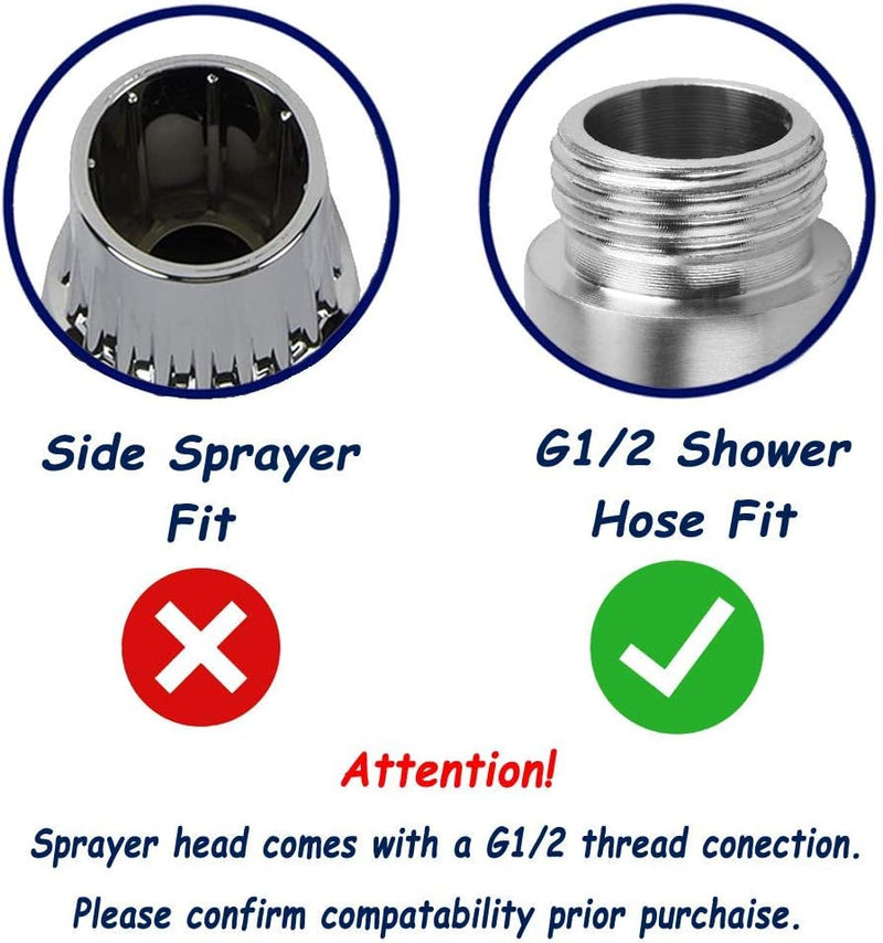 AVAbay 70-Inch Bidet Hose - Long Shower Head Stainless Steel Hose Bathroom Toilet Handheld Showerhead Sprayer Extension Replacement Part with Brass Coupler, Polished Chrome