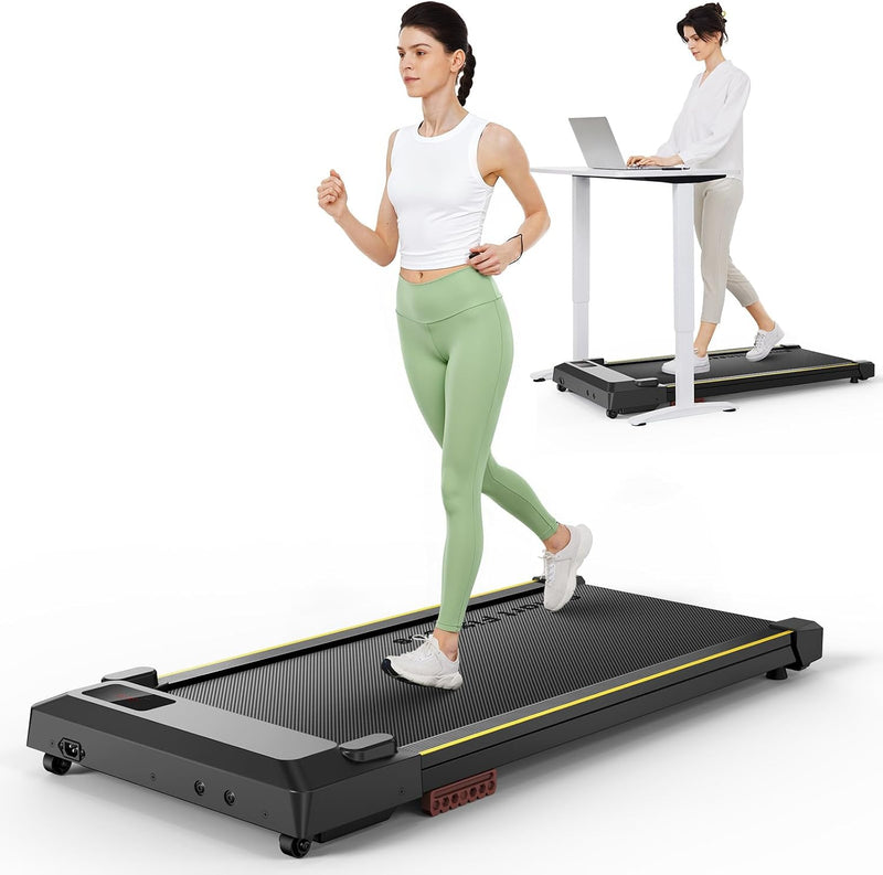 UREVO Walking pad Smart with APP Control, Under Desk Treadmill for Home and Office, 2.5 HP Portable Walking Jogging Running Machine with Remote Control 120KG Capacity