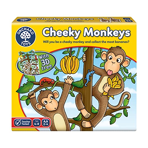 Orchard Toys Cheeky Monkeys Game, A Fun Game Of Chance, Family Game, Perfect For Kids Age 4-8, Educational Game Toy, Family Game