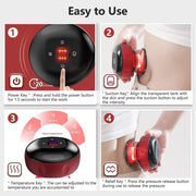 Electric Cupping Therapy Machine, 3 in 1 Cellulite Massager, Smart Dynamic Cupping Therapy Set, Rechargeable Gua Sha Cupping Massager, For Shoulders, Back and Neck, Various Areas