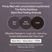 Black Rice Exfoliating Ampoule, Gentle Exfoliating & Intensive Moisture, Black Rice & PDRN Complex, Soy Extract, Smooth and Smooth Skin, Korean Skincare, 100 ml