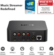 WiiM Pro Plus AirPlay 2 Receiver, Google Cast Audio, Multiroom Streamer with Premium AKM DAC, Voice Remote, Works with Alexa/Siri/Google, Stream Hi-Res Audio from Spotify, Amazon Music, Tidal and More