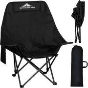 SKY-TOUCH Portable Beach Chairs, Black Multi-Use Camping Chairs, Lightweight Folding Camping Chair with High Back Padded and Carry Bag for Outdoor Travel, Fishing, Hiking, Picnic, Beach, Max 400 lbs