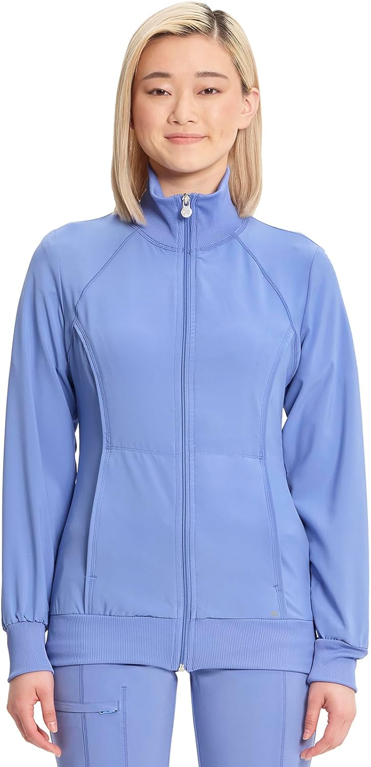 Zip Front Scrub Jackets for Women, 4-Way Stretch Fabric, 2391A - Ciel