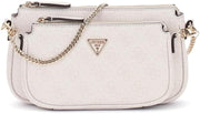 Womens Noelle Crossbody Double Pouch Handbag - White Logo