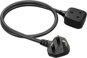 EP 1M 13A Heavy Duty Extension Lead 3 Socket Fireproof Power Strip with Surge Protection Indoor Extension Cable for Home, Office Black - 1M