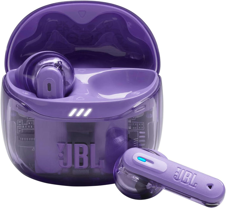 JBL Tune Flex True Wireless Noise Cancelling Earbuds, Pure Bass, ANC + Smart Ambient, 4 Microphones, 32H of Battery, Water Resistant & Sweatproof, Comfortable Fit - Blue, JBLTFLEXBLU