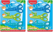 Maped Kidicraft Childrens Safety Craft Scissors (Pack Of 3) Zig Zag, Curves & Straight Cut - 3 count (Pack of 2)