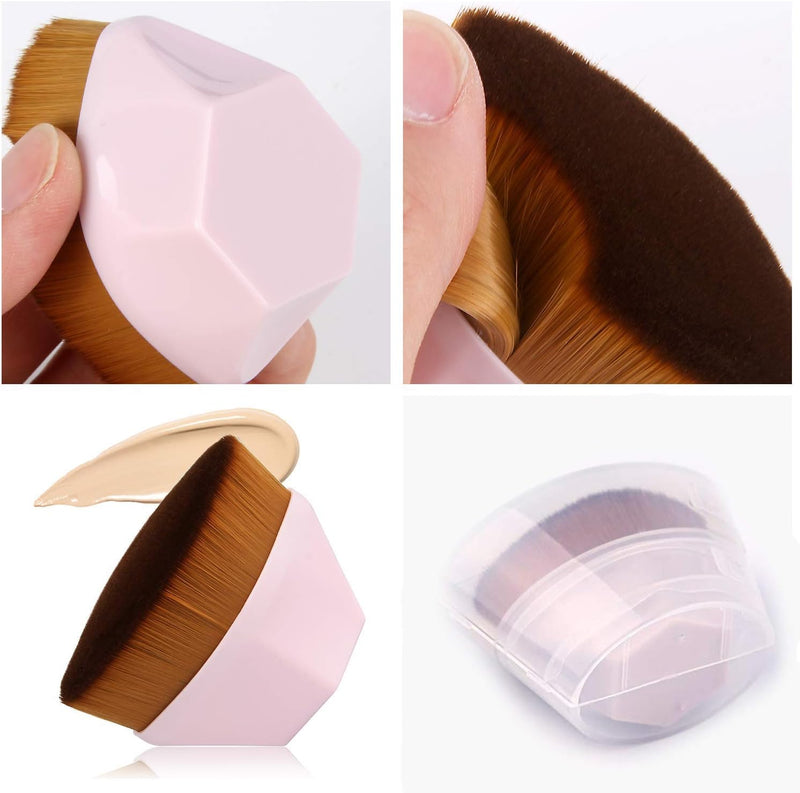 MRIMAYA Flawless Foundation Brush Flat Top Liquid Powder for liquid makeup Blending Liquid, Cream or Flawless Powder Cosmetics with Bonus Protective Case (Black)