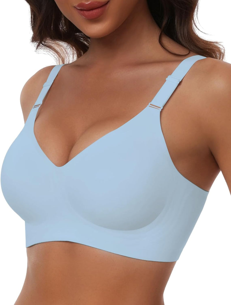 womens Ultimate Wireless Bra Full Coverage Bra - sky blue