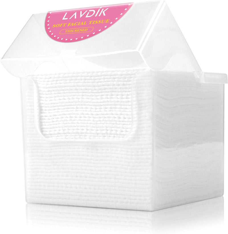 LAVDIK Refills Disposable Face Towel, Dry Wipes, Extra Thick Soft Clean Facial Towels for Sensitive Skin, Travel, Makeup Removing, CleansingNursing