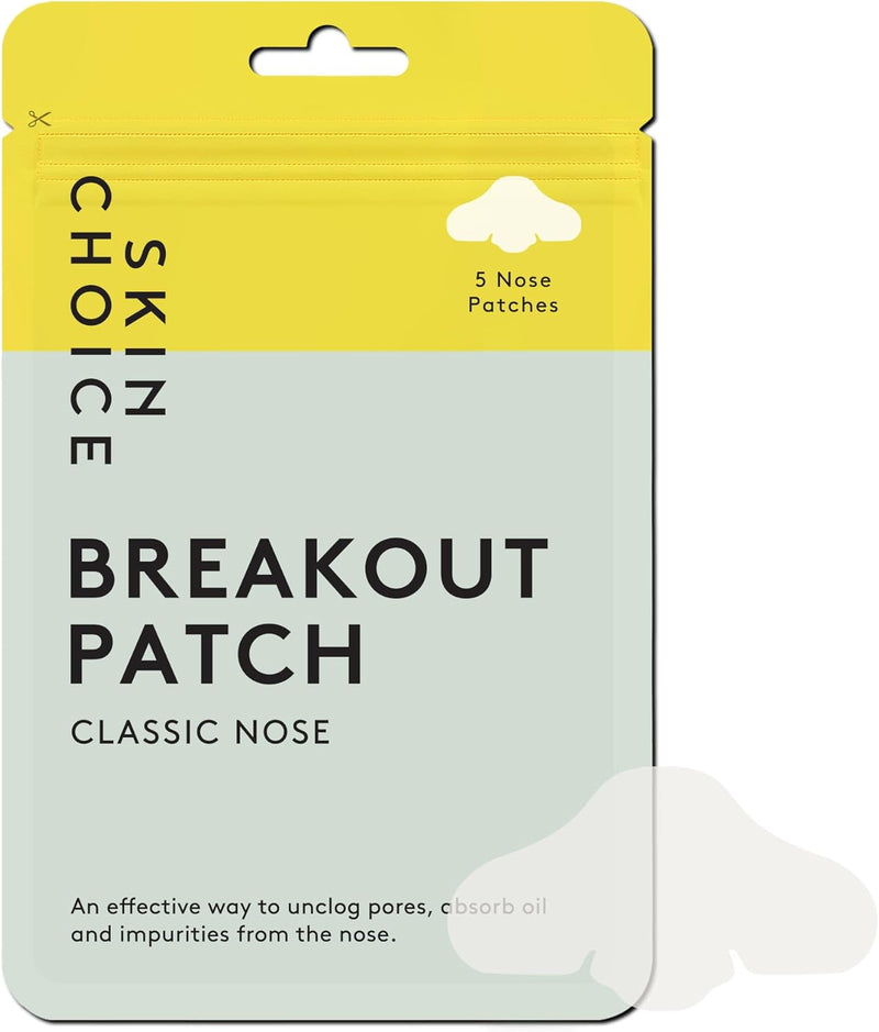 SkinChoice Breakout Patch Classic Nose - Pack of 10 - Hydrocolloid Pimple Patches - Vegan, Fragrance-free, Gluten-free, Latex-free, Parabens-free, Sulfates-free, Cruelty-free for Face and Body