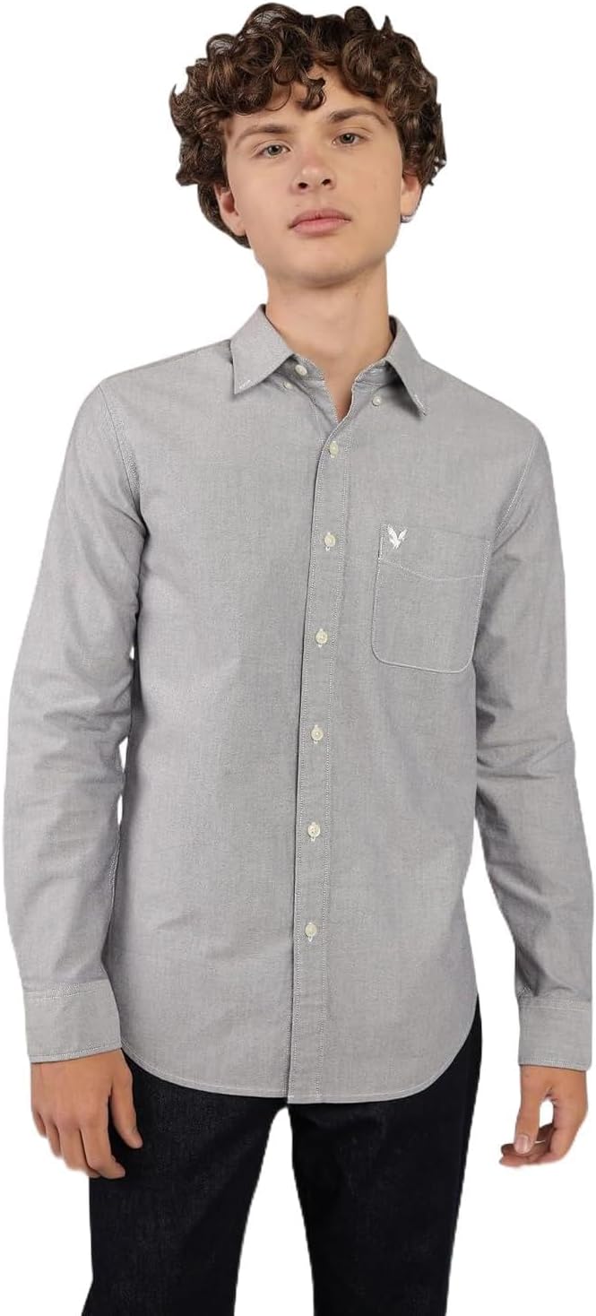 Mens Everyday Oxford Button-Up Shirt modern - Gray