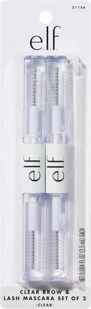 Clear Lash & Brow Mascara 2-Pack, Conditioning Clear Brow & Lash Gel For Grooming, Defining & Separating, Long-Lasting, Vegan & Cruelty-Free - 0.08 ml (Pack of 2)