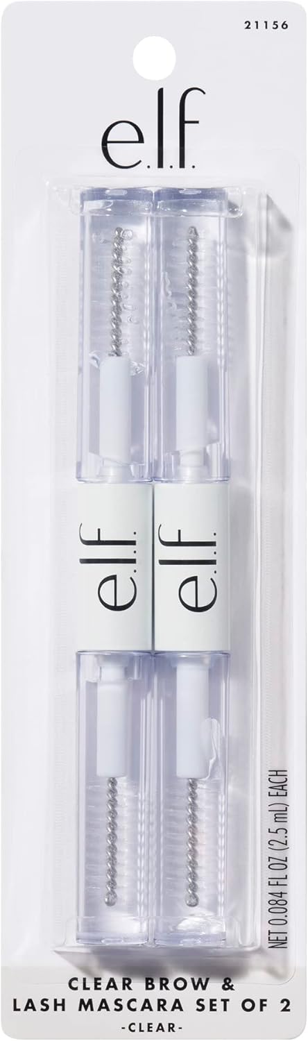 Clear Lash & Brow Mascara 2-Pack, Conditioning Clear Brow & Lash Gel For Grooming, Defining & Separating, Long-Lasting, Vegan & Cruelty-Free - 0.08 ml (Pack of 2)