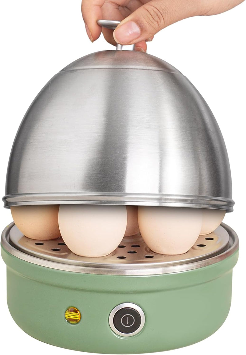 LENND Electric Egg Boiler, Rapid Egg Cooker with Auto Shut Off for Soft, Medium, Hard Boiled, Poached,Omelet Maker, Steamed Eggs and Vegetables, Stainless Steel Tray with 7-Egg Capacity