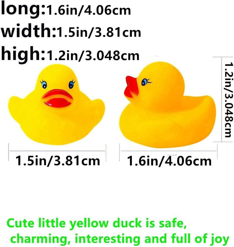 DZTIAN 51-Pieces Float & Squeak Mini Rubber Duck Baby Bath Ducky Sound ShowerToys for Kids Celebrate The Joy of The Children（1.6"x 1.5" x 1.2"）