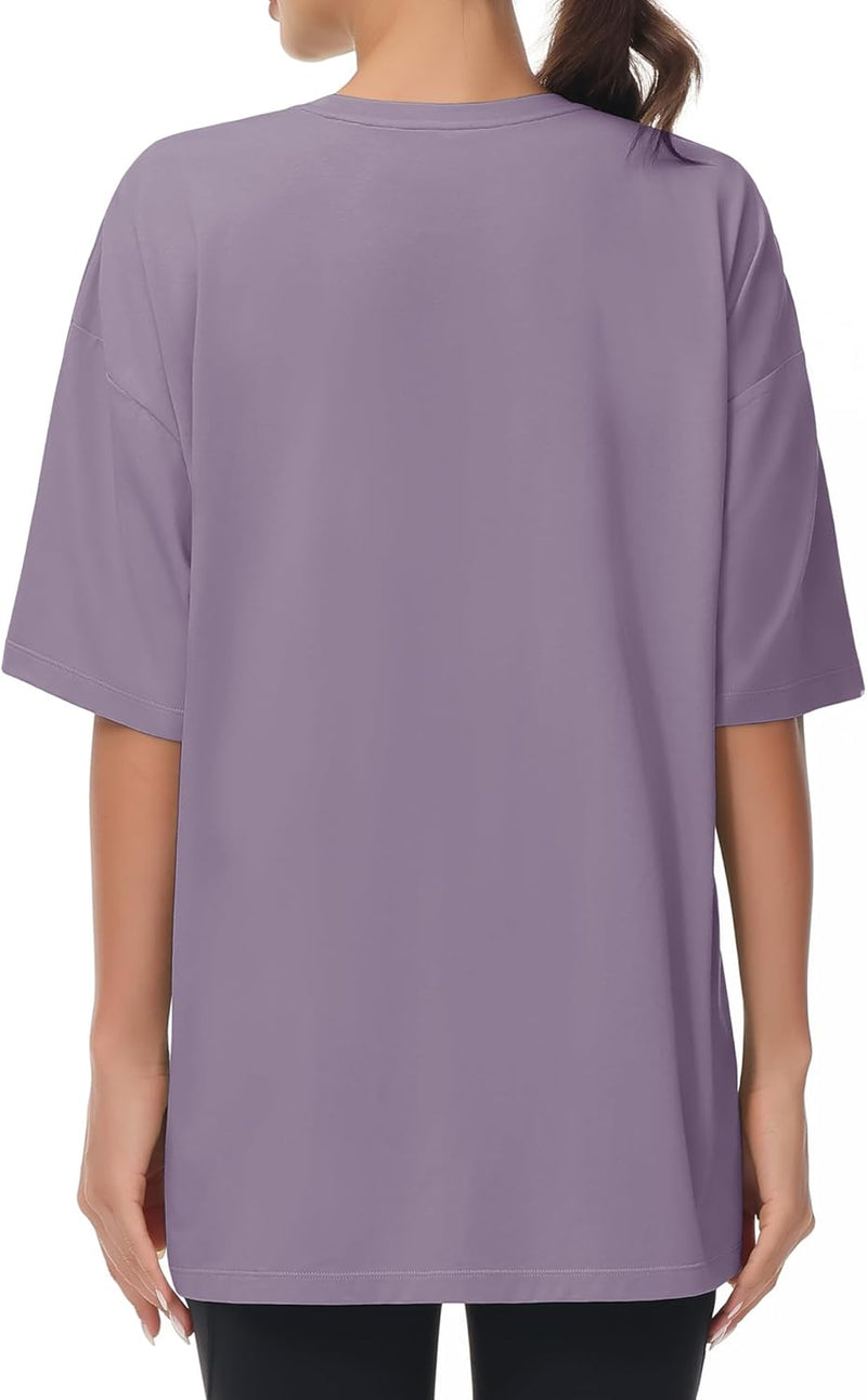 THE GYM PEOPLE Women's Casual Oversized T-Shirts Summer Crewneck Short Sleeve Workout Basic Tee Tops