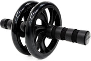 SKY LAND Ab Double Wheel Exercise Roller Wheels - Black, Abdominal Wheel, Core Strength & Stability Trainer for Home Workouts, Compact & Portable Abdominal Fitness Equipment