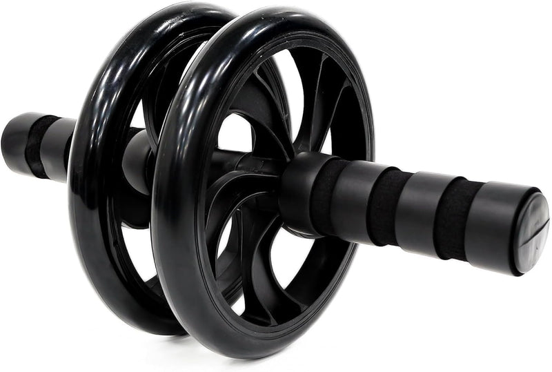 SKY LAND Ab Double Wheel Exercise Roller Wheels - Black, Abdominal Wheel, Core Strength & Stability Trainer for Home Workouts, Compact & Portable Abdominal Fitness Equipment