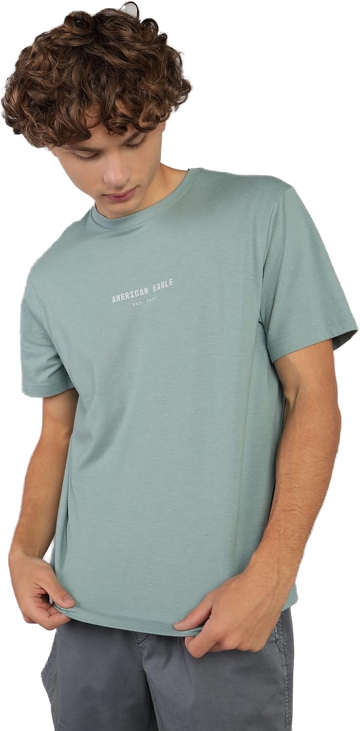 AMERICAN EAGLE Mens G Ss Sp25 Core Brand Set In Tee- Cvc Dd 180 + Seriously Soft Wash