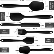 SKY-TOUCH Silicone Spatula Set - 6 Piece Non-Stick Rubber Spatula Set, Heat-Resistant Spatula Kitchen Utensils Set for Cooking, Baking and Mixing - ‎28 x 10 x 0.1 cm