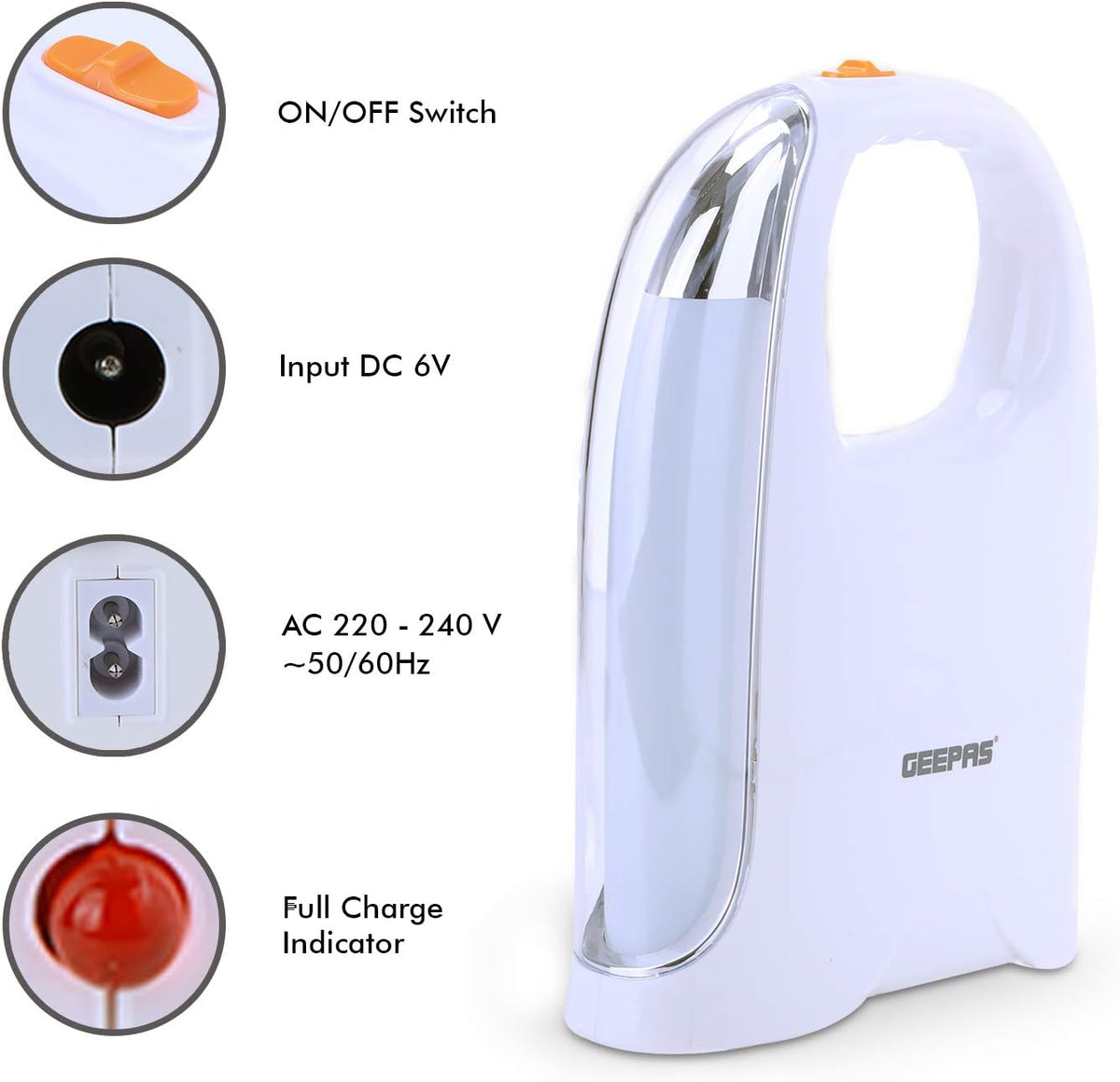 Geepas GE5596 Rechargeable LED Emergency Lantern – image 6
