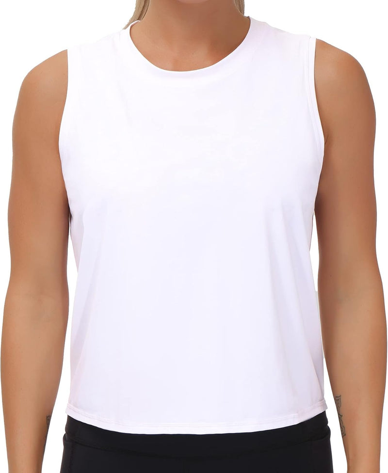 THE GYM PEOPLE Ice Silk Workout Tops for Women Quick Dry Muscle Gym Running Shirts Sleeveles
