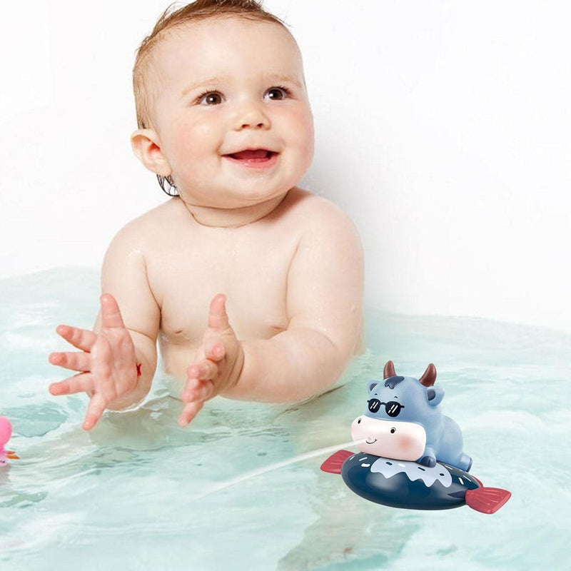 Bathroom Water Toy,Float Wind-Up Baby Bath Toys Cow Swimming Pool Game Toy for Kids, Children - Water Bath Toy Set Toddlers Water Toys for Bathroom, Beach