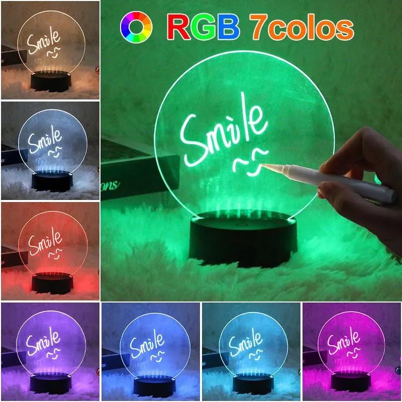 Farasha Decoration Multi Colored LED Lamp Luminous Message Erasable Acrylic Writing Board Night Light Desk Night Lamp Home DÃ©cor Light, Wife, Husband Gift Kids Gifts Woman And Men Gifts.