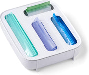 YouCopia StoraBag Plastic Sandwich Bag Organizer for Kitchen Storage, 4-Slot, White - 4-Slot