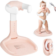 MOMENT Adjustable Baby Shower Stand, Baby Bath Stand, Baby Shower Standing Support with Adjustable Height and Safety Handle, Foldable and Compact Baby Bathtub with Stand (PINK)